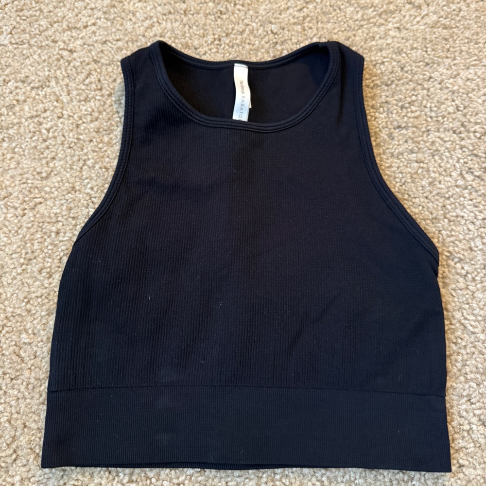 Babaton Black Ribbed Tank Top